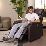 EONIX Wide Lay Flat Power Lift Recliner Chair for Elderly, Oversized Breathable Leather Electric Lift Chairs, 400lbs Heavy Duty Power Recliner with Heat and Massage, SLRY004063, Dark Brown EONIX