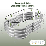 Winpull Raised Garden Bed Kit, 4x2x1 ft Galvanized Planter Box Outdoor with Safety Edging, Large Metal Raised Beds for Gardening Vegetables Flower Herb (Silver) Winpull