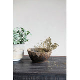 Creative Co-Op Decorative Terra-Cotta Bowl with Rattan Stitching Creative Co-Op