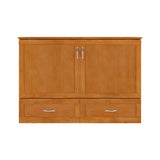 AFI Hamilton Full Murphy Bed Chest with Mattress, Storage, and Built-in Charger in Light Toffee AFI