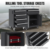 HPDMC Garage Storage Cabinet System - 9-Pc Steel Workshop Set w/Workbench Includes Cabinet Drawers & Pegboard | Gray Tool Organization System for Garage/Workshop HPDMC