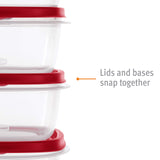 Rubbermaid 60-Piece Food Storage Containers with Lids, Microwave and Dishwasher Safe, Red Color, Ideal for Meal Prep and Pantry Storage Rubbermaid