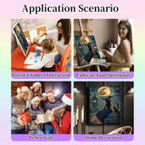 Gemozaic Halloween Paint by Numbers Kit for Adults - Witch Adult Paint by Number Kits on Canvas, Halloween Acrylic Oil Painting by Numbers Kits for Home Wall Decor 16X20 Inch Gemozaic