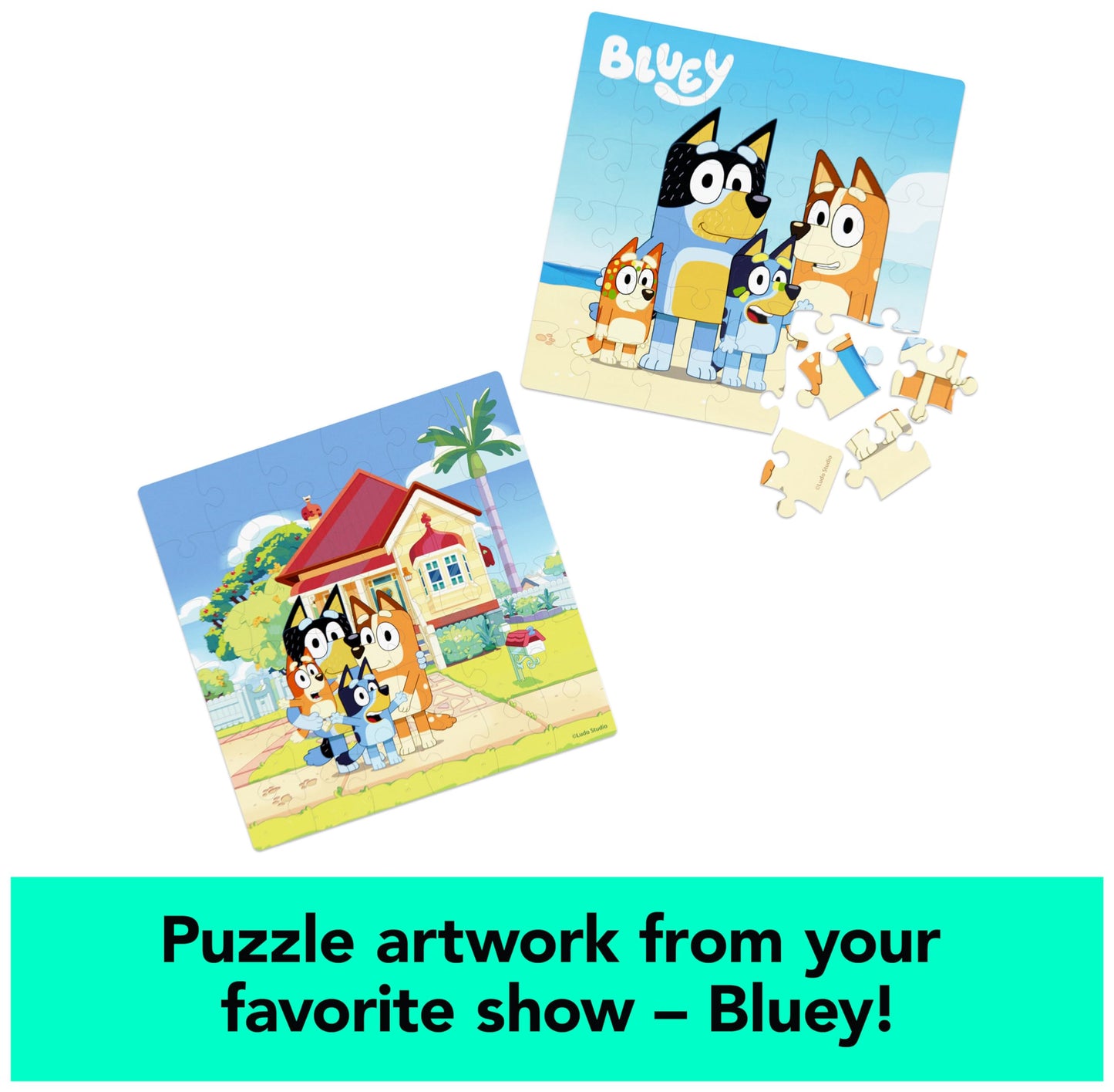 Spin Master Games, Bluey 36-Piece Jigsaw Puzzles 2-Pack Bluey Puzzles, Bluey Gifts, Bluey Christmas Gifts, Bluey Toys, Stocking Stuffers, for Ages 3+