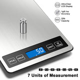 Fuzion Food Scale, 1g/0.1oz Digital Kitchen Scale - 22lb, 7 Units, Tare & PCS, Rechargeable Power, Tempered Glass & Stainless Steel - Food Weight Scale Grams and Ounces for Cooking, Baking Fuzion