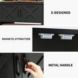 DWVO Heavy Duty Metal Aquarium Stand with Power Outlets, Cabinet for Fish Tank Accessories Storage - Suitable for 40-50 Gallon Fish Tank Stand, Turtle Tank, Reptile Terrarium, 660LBS Capacity, Black DWVO