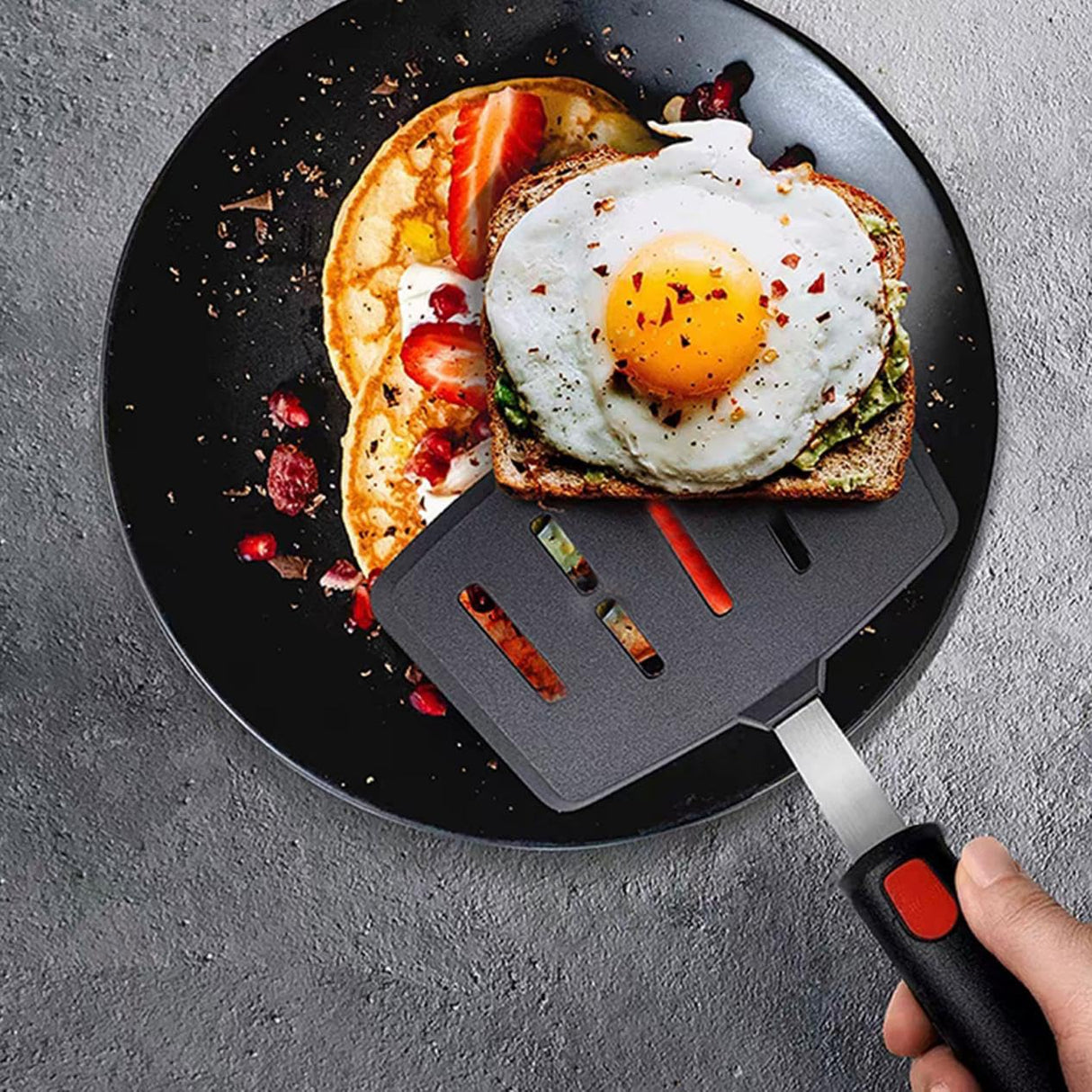 Silicone Spatula Turner, 5-Pack Spatulas Silicone Set for Nonstick Cookware, 600°F Heat Resistant Kitchen Cooking Utensils Set for Egg, Pancake Dishwasher Safe KAKAMINA