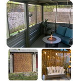 Bamboo Patio Shades Light Filtering Outdoor Roll Up Shades, Bamboo Porch Blackout Roller Blinds 36 48 72 84 62 inches Long Sunshade Window Treatment for Home Decor, Cordless(60" W x 48" H) DISPRA