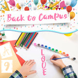 BAMIDELE 2 Inch Letter Stencils and Numbers, 66 Pcs Reusable Plastic Alphabet Symbol Interlocking Drawing Template Kit for Painting on Wood, Wall, Chalkboard, Fabric, Door Porch, Signage BAMIDELE