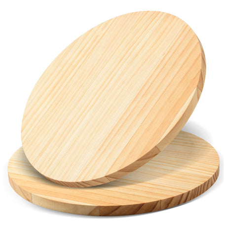 AWIZOM 2 Pack 12 Inch Round Wood Plaque Pine Wood Circle Plaque Unfinished Wooden Circle Signs Blank Round Wood Discs for DIY Craft, Painting, Engraving, Wood Carving, Home Decor(0.59 Inch Thick) AWIZOM