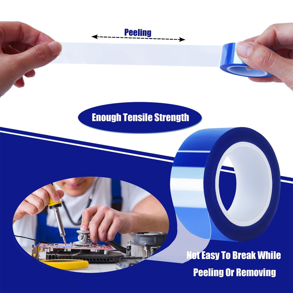 MEBMIK 12 Rolls 20mm x16m(52FT) Blue Heat Tape High Temperature Heat Resistant Tape Heat Transfer Tape for Heat Sublimation Press Vinyl,No Residue MEBMIK