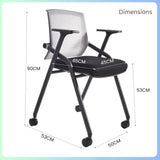 BLANEDUO, 2 Pack Stackable Conference Room Chairs with Paddle Folding Office Chair Foldable Desk Chair Mesh Back and Arms for Conference Meeting Guest Reception Home Office Training Room Chair BLANEDUO