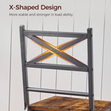 MAHANCRIS Dining Chair Set of 4, Rustic Wooden Kitchen Chairs with Backrest, Farmhouse Dining Chairs for Kitchen, Industrial Style Chair with Metal Frame, Easy Assembly, Rustic Brown TBHR1001S4 MAHANCRIS