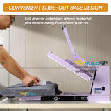 Large Heat Press 16x24 Manual with Slide-Out Base, Industrial Grade 2000W Clamshell Heat Press Machine for T-Shirts - Purple/Green Heat Transfer Equipment for Sublimation, DTF & Vinyl (Purple) WUMSTOT