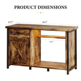 4ever2buy 55-75 Gallon Fish Tank Stand with Power Outlets, LED Light, Heavy Duty Aquarium Stand with Cabinet for Fish Tank Accessories Storage, for Turtle Tank, Reptile Terrarium, 1100LBS, Black 4ever2buy