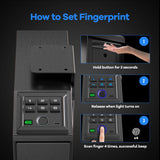 LotaTools Gun Safe, Biometric Pistol Safe Fingerprint Handgun Safe, Mounted Single Gun Safe for Handgun with 3 Ways Quick Access, Bedside Gun Safe for Nightstand, Bedroom, Desk, Wall, Dresser LotaTools