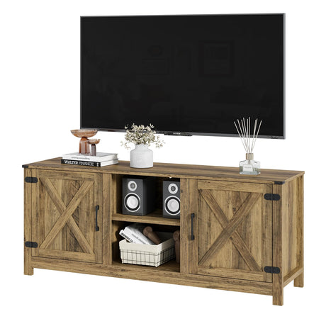 Mufico Farmhouse TV Stand for 65 Inch TV, 58" L*15.75" W*24" H Entertainment Center with Storage,Media Console Cabinets with Barn Door,TV Console Table for Living Room Mufico