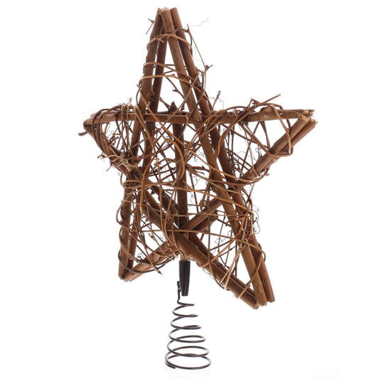 TOYANDONA Christmas Tree Top Decoration Rustic Tree Topper Star Rattan Star Treetop Star Pentagram Decoration Xmas Tree Star Christmas Decorations Five-Pointed Star Paper Cut Vintage Wooden