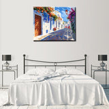 Aihonmin Coastal Cityscape Paint by Numbers Kits for Adult Beginners,Greece Town Paint by Numbers Street Flowers Painting Kits on Canvas with Brushes and Acrylic Pigment Without Framed 16''W x 20''H Aihonmin