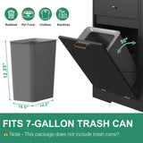 kepptory Large Kitchen Island with Storage, Kitchen Island with Trash Can & Adjustable Shelves & Drawers & LED Light, Kitchen Pantry Storage Cabinet for Home Office Use (Black, 13" D x 54" W x 32" H) kepptory