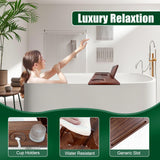 Graceware Solid Walnut Wood Bathtub Tray Table, Bath Caddy Tray for Tub (31"x8"x1"), Bath Table Tray for Tub, Luxury Bathroom Accessories for Women/New Home/House Warming Graceware