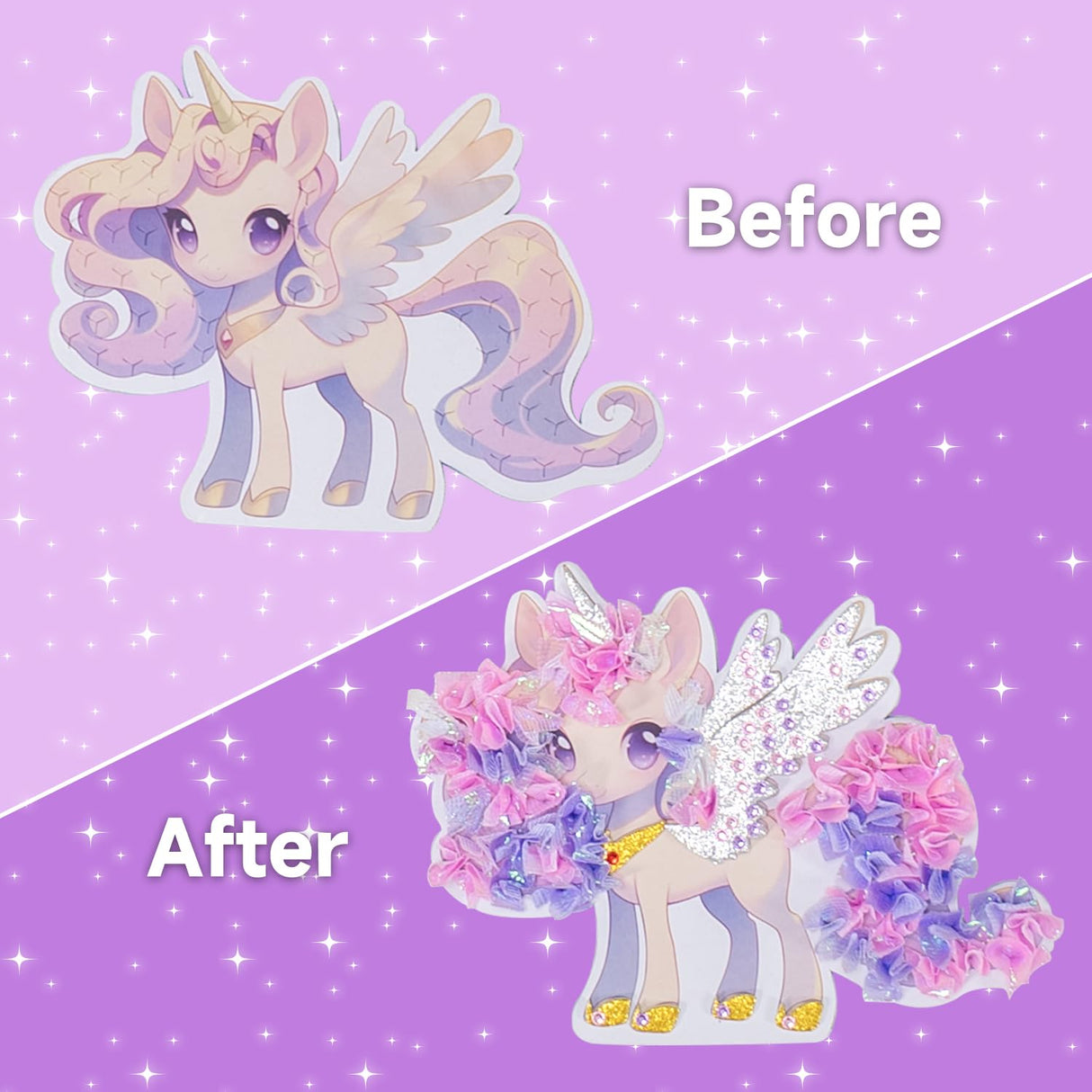 kiddoart Poke Art Magical Unicorn Craft Kit - Mess-Free DIY Creative Activity for Kids, Birthday Gifts for Girls & Boys Ages 4-12, Arts and Crafts Toys with 6 Unicorns & Accessories kiddoart