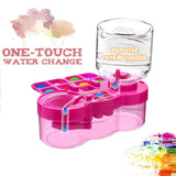 2025 Paint Brush Cleaner Brush Rinser Water Circulation, Brush Cleaner Painting Tool, Water Cycle Paint Brush Rinser With Brush Holder and Palette, Brush Rinser Dispenser for Adults Artist Kid(Purple) Beikity