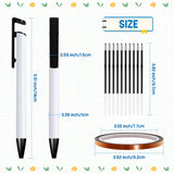 BEDSIFV 10 Pack Sublimation Pens Blank, Heat Transfer Pen Bulk with Heat Resistant Tape & Shrink Wrap & Replacement Ballpoint Refill for Sublimation DIY Office School Stationery Supplies BEDSIFV