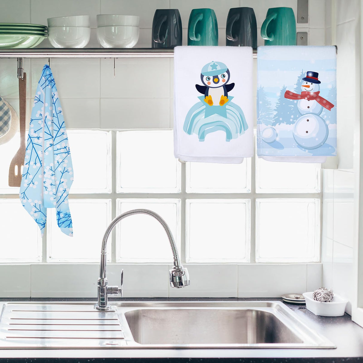 Patelai Sublimation Dishtowel Absorbent Multi Purpose Kitchen Dish Towels Blank DIY Kitchen Dishcloth Bathroom Towel for Kitchen Home,16 x 24 Inch (10) Patelai