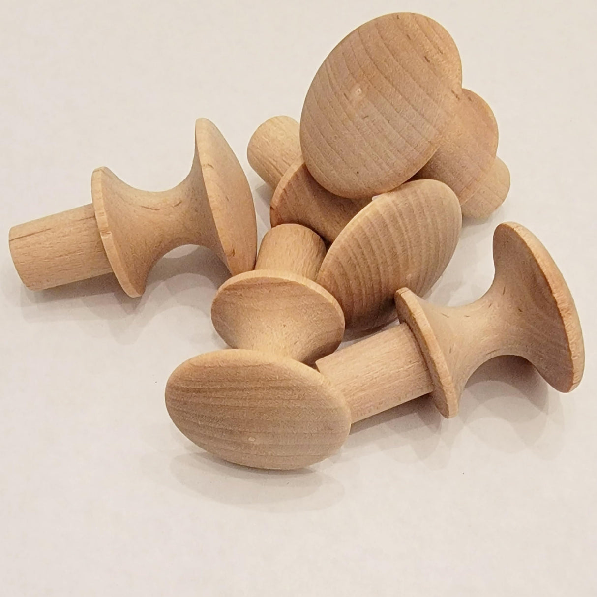 Pinehurst Crafts Unfinished Wood Shaker Drawer Pull Knobs, Perfect for Kitchen Cabinet Knobs, Furniture DIY Hardware, Dresser Drawer Pulls or Crafting, 1-1/4 Inch (1/2" Tenon Width), Bulk Pack of 10 Pinehurst Crafts