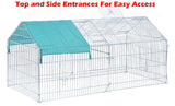 71" x 30" NO Rust Galvanized Steel Foldable Outdoor Chicken Coop Run Metal Pet Hutch Enclosure Small Animal Playpen Waterproof Cover for Rabbits Chickens Mcage