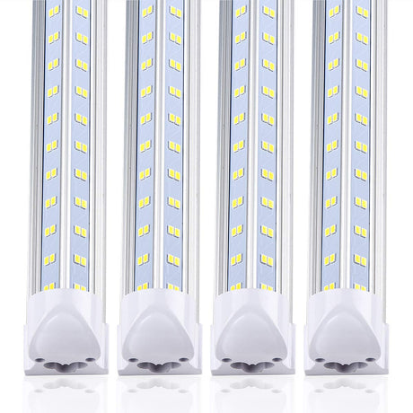 TOPTRONED (10-Pack) 8ft LED Shop Light Fixture,V Shape 100W 18500LM 5000K (Daylight White),8 Foot, 96'' T8 Integrated LED Tube, Linkable Led Bulbs for Garage, Warehouse, Plug and Play, Clear Lens TOPTRONED