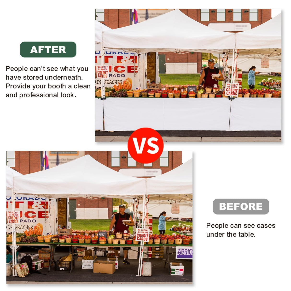 Eurmax USA Instant SunWall for 10x10 Pop up Canopy with Strap, Canopy Half Walls,for Outdoor Instant Canopies, 2 Packs Half Sidewall Only(White) Eurmax