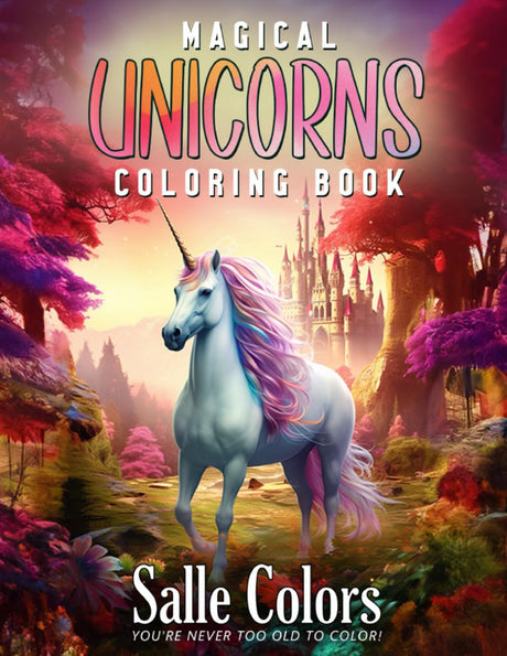 Magical Unicorns Coloring Book: Whimsical Forest Adventures for Adults, Teens, Relaxation and Creativity WoodArtSupply