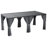 HOMPUS Louvered Pergola 10' x 20', Outdoor pergola with Aluminum Frame and Adjustable Rainproof Roof, Modern Louvre Shade for Garden & Patio, Curtains and Netting Included, Black HOMPUS