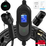 SubSun Universal Portable Level 2 EV Charger 50Amp 240V Electric Car Charger for All North American EVs Includes J1772 and Tesla, 33FT EV Charging Cable with NEMA 14-50 Plug (with Tesla Adapter) SubSun
