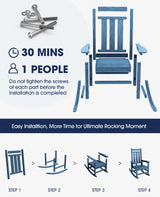 KINGYES Outdoor Patio Rocking Chair,(Plum Rocker) Blue KINGYES