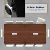 ahliss Sturdy Conference Table with Cable Management Grommets Modern Rectangle Office Meeting Table with Wood Tabletop and Metal Frame & Legs- Easy Assembly Boardroom Table (Mahogany, 8 Foot) ahliss