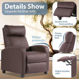 Ruesleag Massage Recliner Chair Recliner Sofa Modern Reclining Chair w/Footrest Backrest Breathable Padded Single Sofa Home Theater Seating Reclining Easy Lounge for Living Room Bedroom,Brown Ruesleag