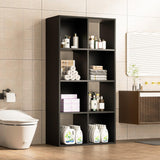 COMHOMA 8 Wood Cube Storage Organizer with Open Back and Removable Back Panels, 11In Black Cube Storage Bookshelf, Cubicle Shelf Bookcase for Home Office Bedroom Living Room, Vertical or Horizontal COMHOMA