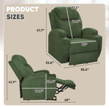 VICTONE Electric Power Lift Recliner Chair for Elderly Reclining Sofa for Living Room with Massage, Side Pockets and Cup Holders (Corduroy, Green) VICTONE
