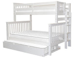 Bedz King BK961EL-Trundle Bunk Bed, Twin over Full, White Bedz King