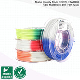 AMOLEN 3D Printer Filament Bundle, Temp Change PLA Filament 1.75mm Bundle,Color Change with Temperature Filament Sets, 3D Printing Filament +/- 0.02mm, Green/Blue/Red/Orange, 200g X 4 AMOLEN