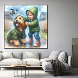 CHWGLFGG 5D Diamond Art Kits for Adults Beginners, Adults-Animal Dog Diamond Painting Kits, DIY Full Round Drill Paint by Diamonds Dot Gem Art, Home Wall Decor 13.7X 13.7 Inch CHWGLFGG