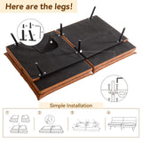 Hcore Convertible Armless Futon Sofa Bed,Faux Leather Futon Couch,Memory Foam Modern Loveseat Couch,Sleeper Sofa Bed Small Splitback for Small Spaces,Living Room,Office,RV,Apartment,Brown Hcore