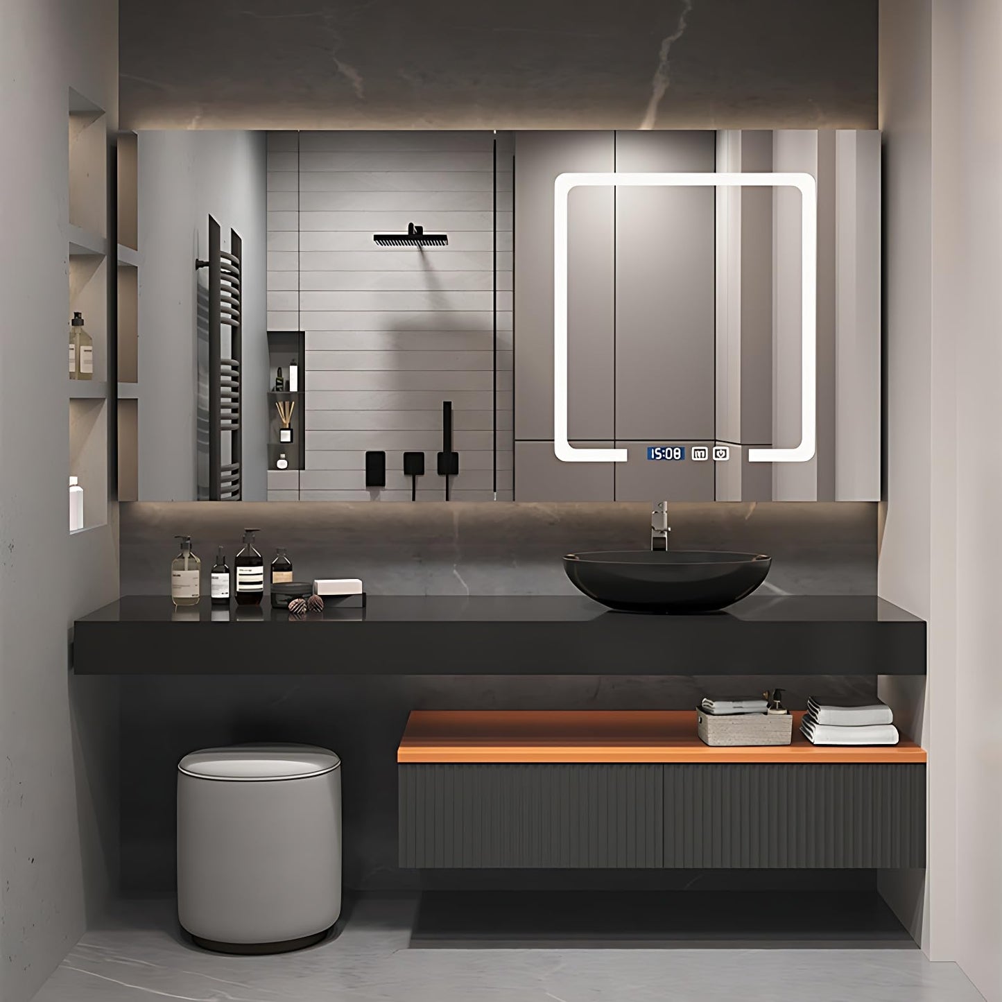 ZGNBSD Bathroom Vanity with Sink - Floating Bathroom Vanity Increases Makeup Area | Modern Solid Wood Bathroom Vanity Ideas | Wall Mounted (D, 60")