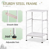 WLIVE Night Stand Set 2, White Nightstand with Fabric Storage Drawer and Open Wood Shelf, End Tables Dresser for Bedroom, Bed Side Table, Dorm, 25.03" Height WLIVE