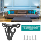 Bivethoi 3 Inch / 8cm Hollow Out Furniture Legs Set of 4, Black Metal Sofa Legs Modern Dresser Feet, Triangle Couch Feet Shelf Replacement Legs for Cabinet Cupboard Table Bookcase Wardrobe Bivethoi