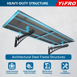 YIFRO 2-Pack 1.5x4ft Heavy Duty Garage Wall Shelving, 500 lbs Load Capacity, Garage Shelving Wall Mounted, Garage Storage Rack with Hooks, Black YIFRO