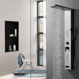 BWE Bathroom Wall Niche,12" X 24" X 4" Stainless Steel Shower Niche,Rimless Recessed Shower Shelf for Bathroom,Double Shelves Niche,No Tile Needed Matte Black BWE